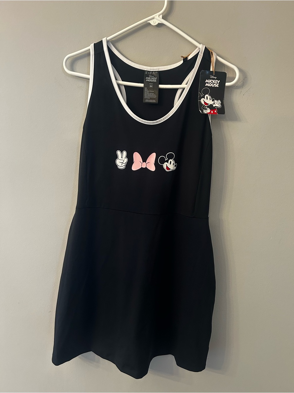 Athletic Disney Mickey Mouse with Built in Shorts Black Dress Size M